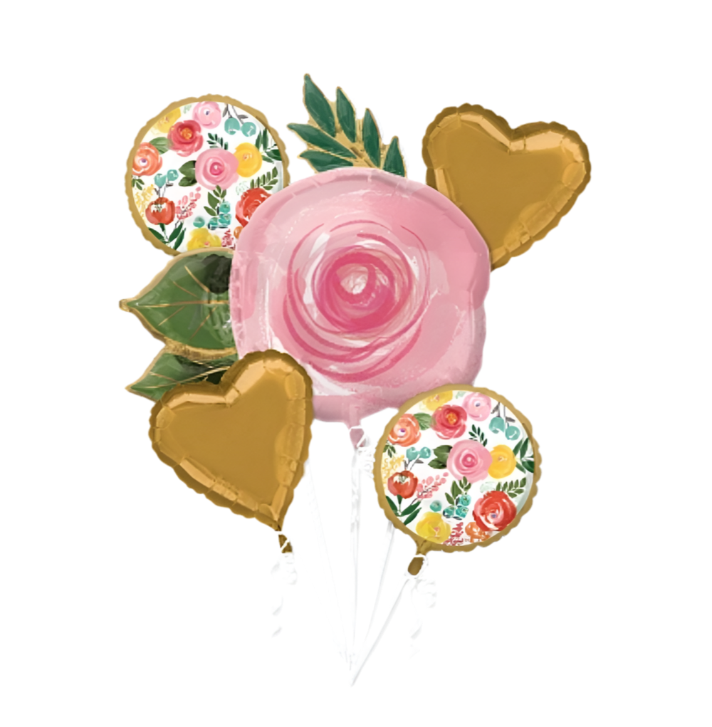 Anagram Bright Floral 5ct Balloon Bouquet